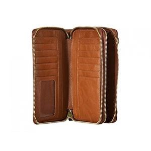 Fossil - Raven Brown Leather Crossbody Wallet